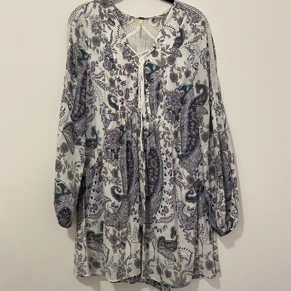 Free People floral print smocked tunic